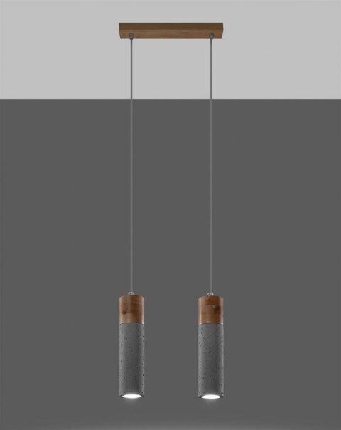 Sollux Lampa wisząca ZANE 2 szara