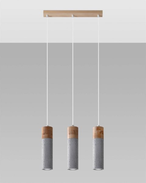 Sollux Lampa wisząca ZANE 3 szara