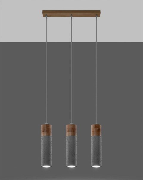 Sollux Lampa wisząca ZANE 3 szara