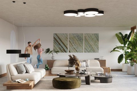 ARENA 55 czarny – nowoczesny plafon sufitowy E27