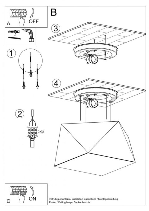 Sollux Lampa Plafon HEXA 25 biały