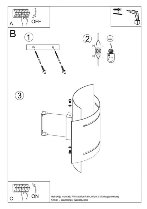 Sollux Lampa Kinkiet HESTIA czarny
