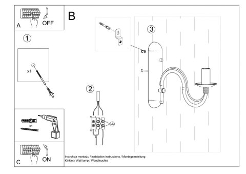 Sollux Lampa Kinkiet MINERWA czarny
