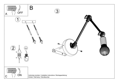 Sollux Lampa Kinkiet STARK czarny