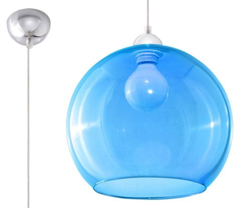 Sollux Lampa wisząca BALL błękitna