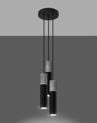 Sollux Lighting Lampa wisząca BORGIO 3P czarny