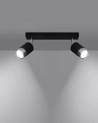 Sollux Lighting Plafon NERO 2 czarny/chrom