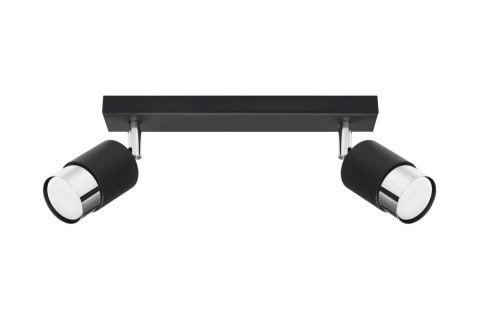 Sollux Lampa Plafon NERO 2 czarny/chrom