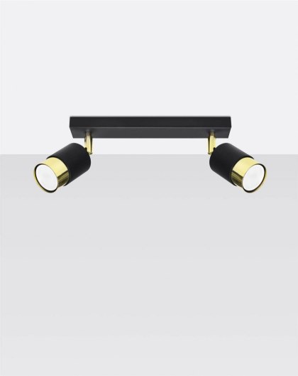 Sollux Lighting Plafon NERO 2 czarny/złoty