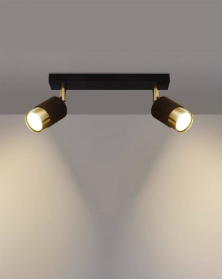 Sollux Lighting Plafon NERO 2 czarny/złoty