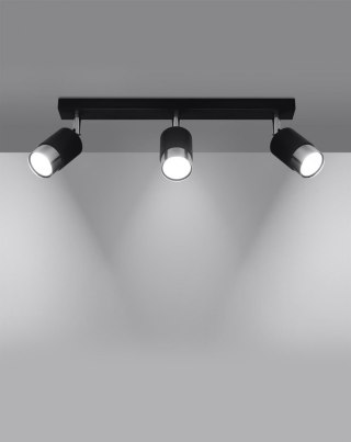 Sollux Lighting Plafon NERO 3 czarny/chrom