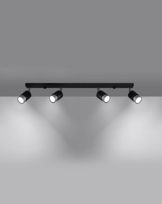 Sollux Lighting Plafon NERO 4 czarny/chrom