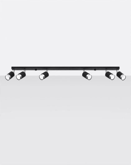 Sollux Lighting Plafon NERO 6 czarny/chrom