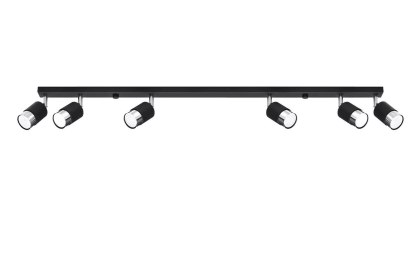 Sollux Lampa Plafon NERO 6 czarny/chrom