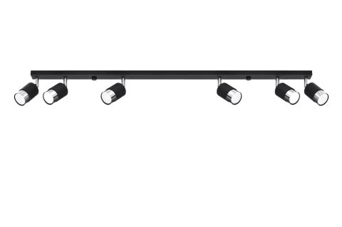 Sollux Lampa Plafon NERO 6 czarny/chrom