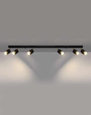 Sollux Lighting Plafon NERO 6 czarny/złoty