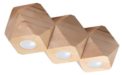 Sollux Lighting Plafon WOODY 3 naturalne drewno
