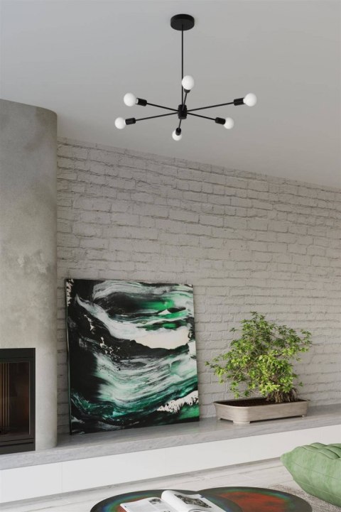 Sollux Lampa Żyrandol LANGO 5 czarny