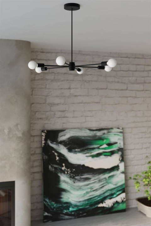 Sollux Lampa Żyrandol LANGO 6 czarny