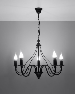 Sollux Lighting Żyrandol MINERWA 5 czarny
