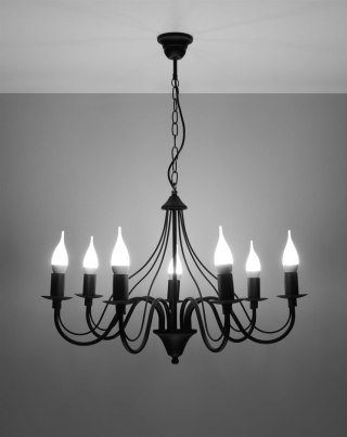 Sollux Lighting Żyrandol MINERWA 7 czarny