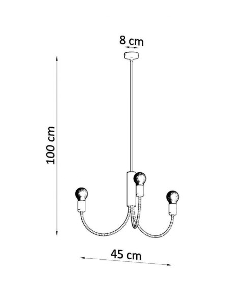 Sollux Lampa Żyrandol PICCOLO 3 czarny