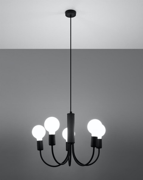 Sollux Lampa Żyrandol PICCOLO 5 czarny