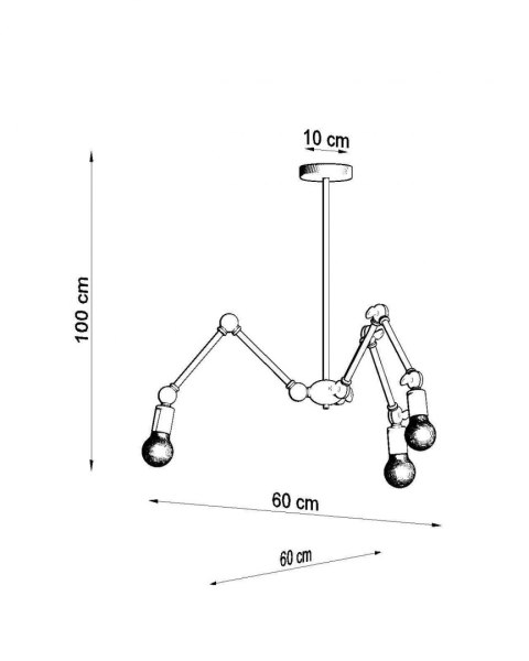 Sollux Lampa Żyrandol STARK 3 czarny
