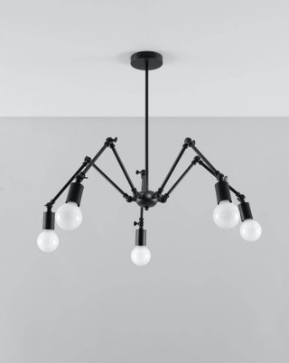 Sollux Lampa Żyrandol STARK 5 czarny