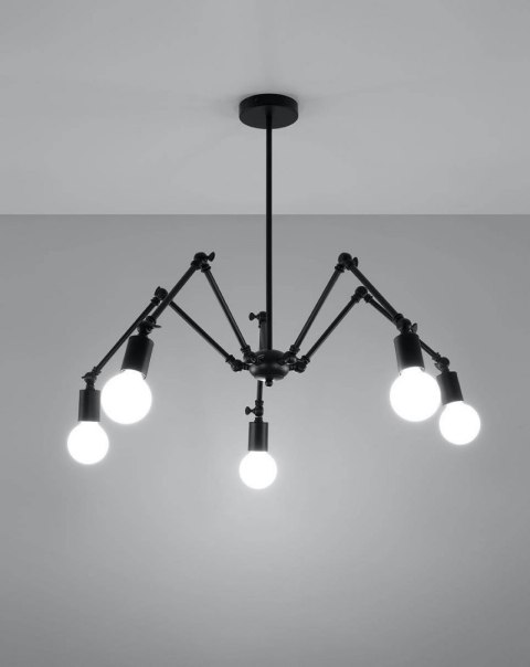 Sollux Lampa Żyrandol STARK 5 czarny