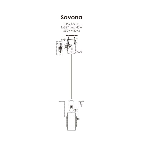 Light Prestige Lampa wisząca Savona czarna 1xE27