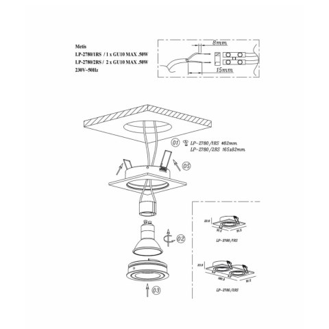 Oprawa podtynkowa Metis biała 1xGU10 Light Prestige