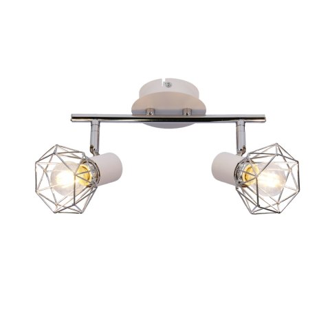 Lampa listwa ścienna/sufitowa chrom/biała 2xE14 Verve 92-61348