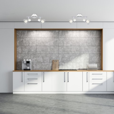 Lampa listwa ścienna/sufitowa chrom/biała 2xE14 Verve 92-61348