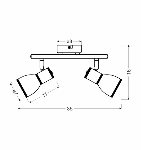 Lampa ścienna listwa 2X40W E14 biały/chrom FIDO 92-63373