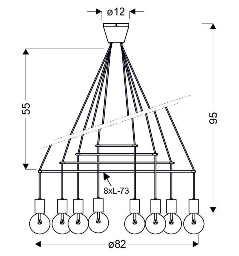 Lampa wisząca carna matowa dwuobwodowa Alto