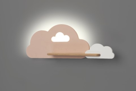 Kinkiet LED 5W dla dziecka biało-różowa chmurka z półką Cloud 21-75703