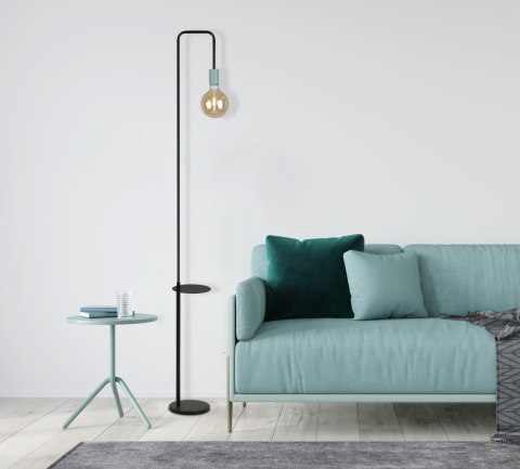 Lampa podłogowa czarno-zielona półka Viper