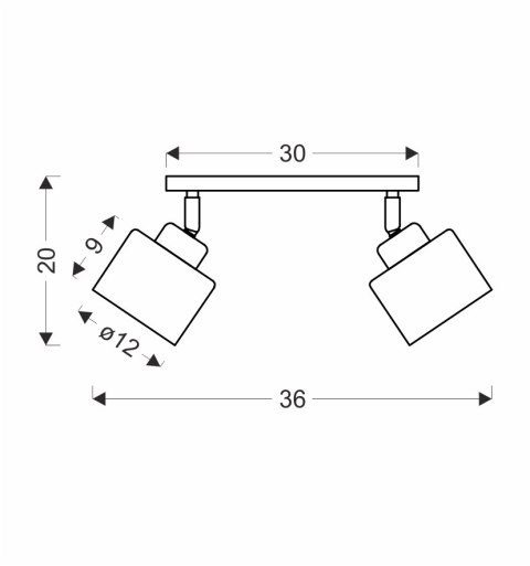 Lampa sufitowa czarna 2xE27 Olena 92-81773