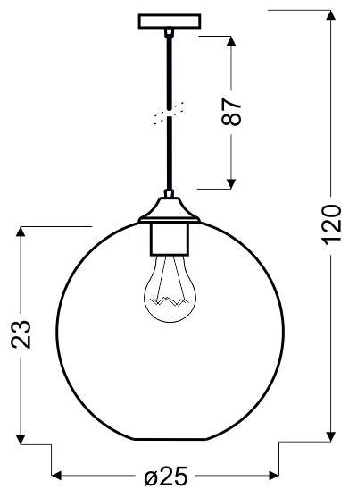 Lampa wisząca szklana kula transparentna + żarówka Edison 31-21403
