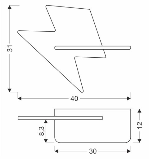 Kinkiet dla dzieci półka LED 4W Lightning 21-19547