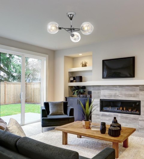 Lampa wisząca bezbarwna z koszyczkiem chrom Ozzo 33-72214