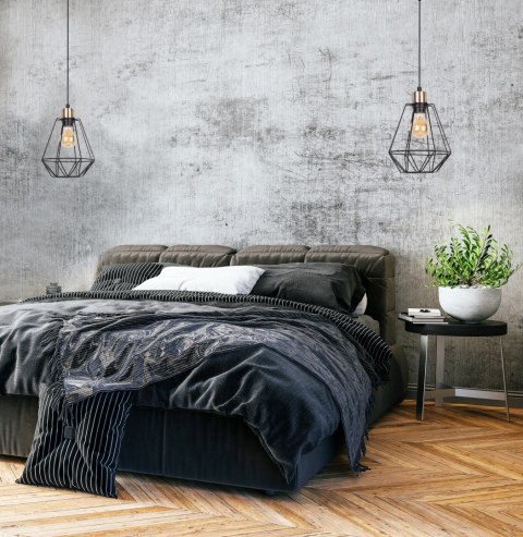 Lampa wisząca czarna + patyna druciany klosz Primo 31-00262