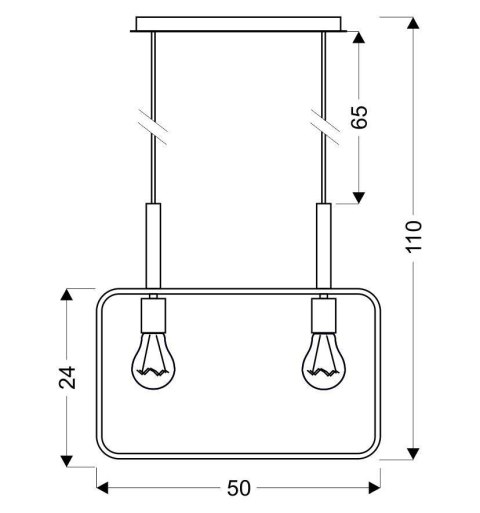 FRAME LAMPA WISZĄCA 2X60W E27 CZARNY