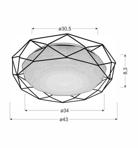Plafon LED 24W 4000K efekt gwiezdnego nieba Sven 98-73228