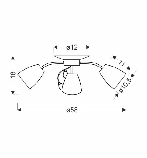 Ursella Lampa Sufitowa 3X40W E14 Biały