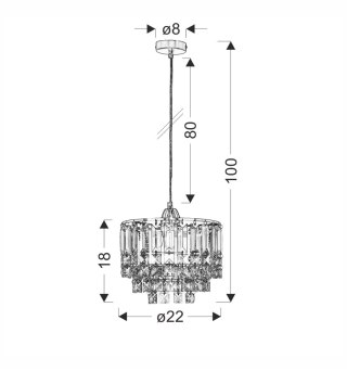 Cresta lampa wisząca chromowy 1x60w e27 31-20871