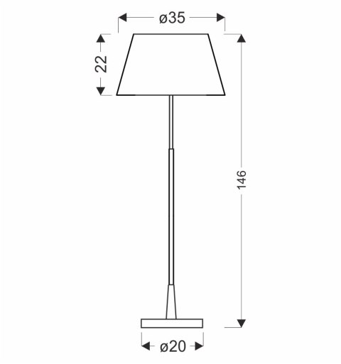 Dera lampa podłogowa satyna 1x60w E27 abażur czarny