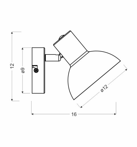 Lampa ścienna kinkiet 1X40W E27 czarny + złoty metal DISO 91-63410