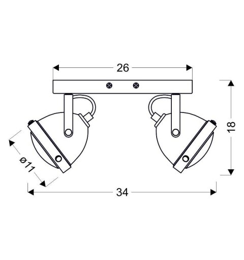 Lampa ścienna listwa 2xGU10 rdzawy FRODO 92-71071